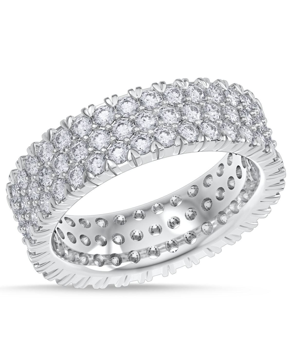 Macy's Diamond Three-row Eternity Ring (3 Ct. T.w.) In Platinum, 14k White Gold, 14k Gold, Or 14k Rose Gold In White Gold