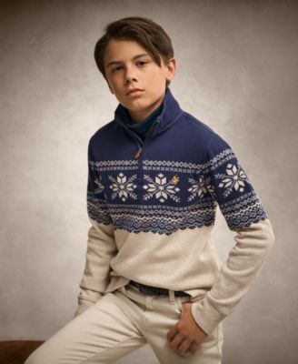 Polo Ralph Lauren Big Boys Flag Intarsia Cotton Sweater - Macy's