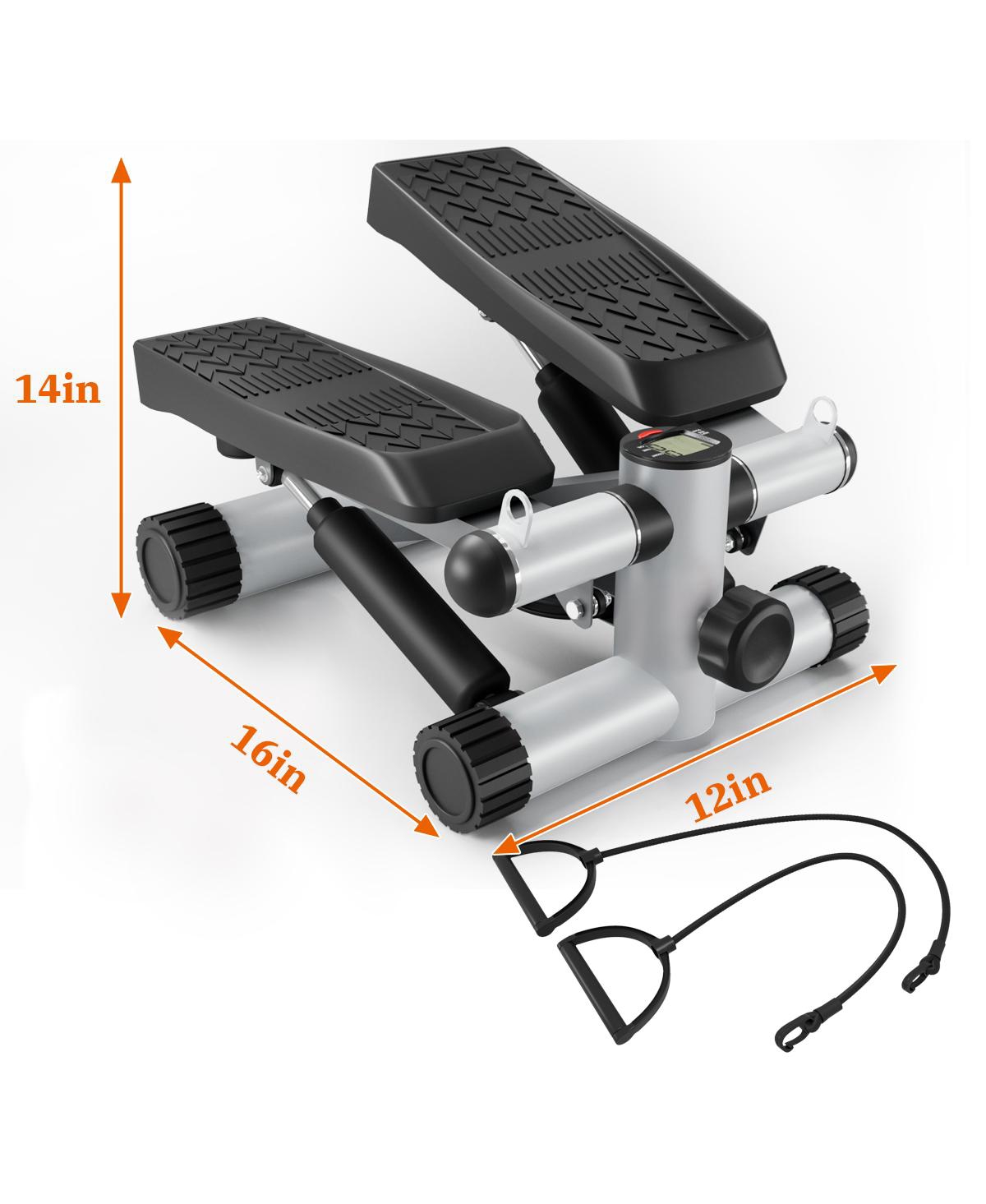 Streamdale Furniture Silent Stair Stepper for Fat Burning and Leg Toning - White+black