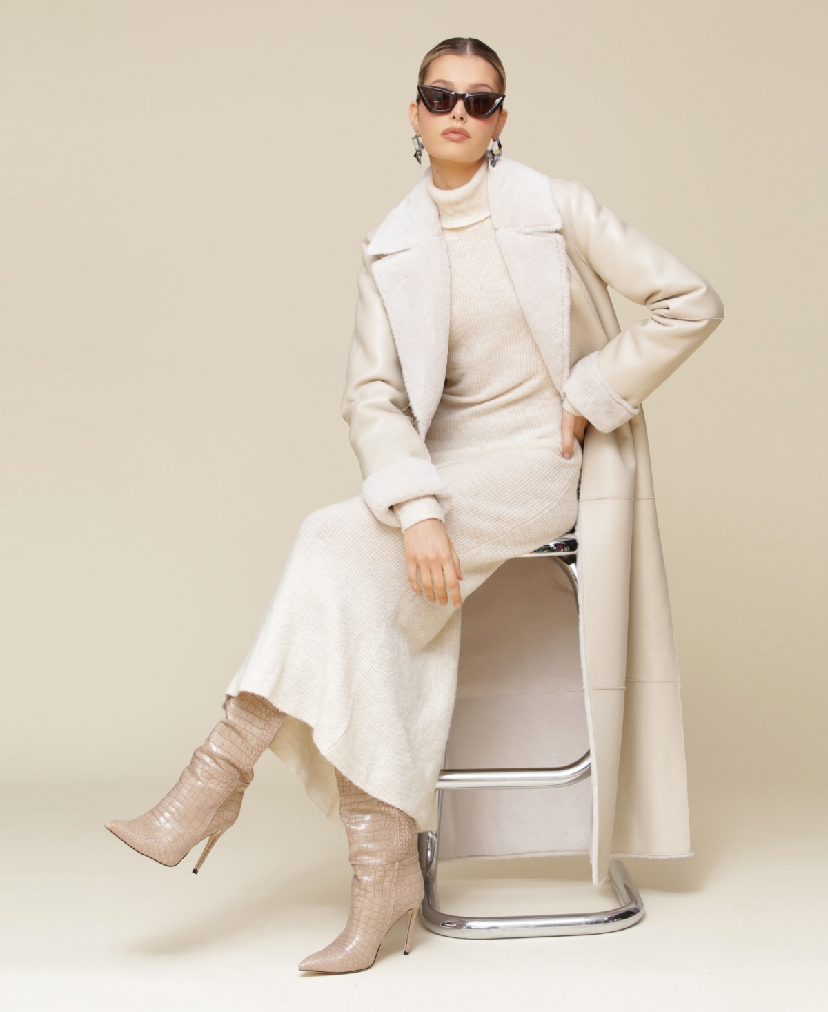 Avec Les Filles Women's Reversible Faux-Leather Coat