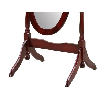 Streamdale Traditional Queen Anna Style Wood Floor Cheval Mirror, Cherry Finish