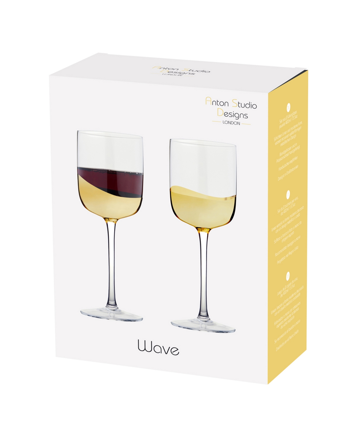 Anton Studio Designs Wave Wine Glasses, Set Of 2 In Gold