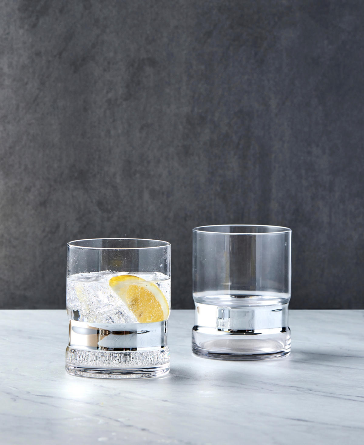 Anton Studio Designs Soho Double Old Fashioned Tumblers, Set Of 2 In Silver