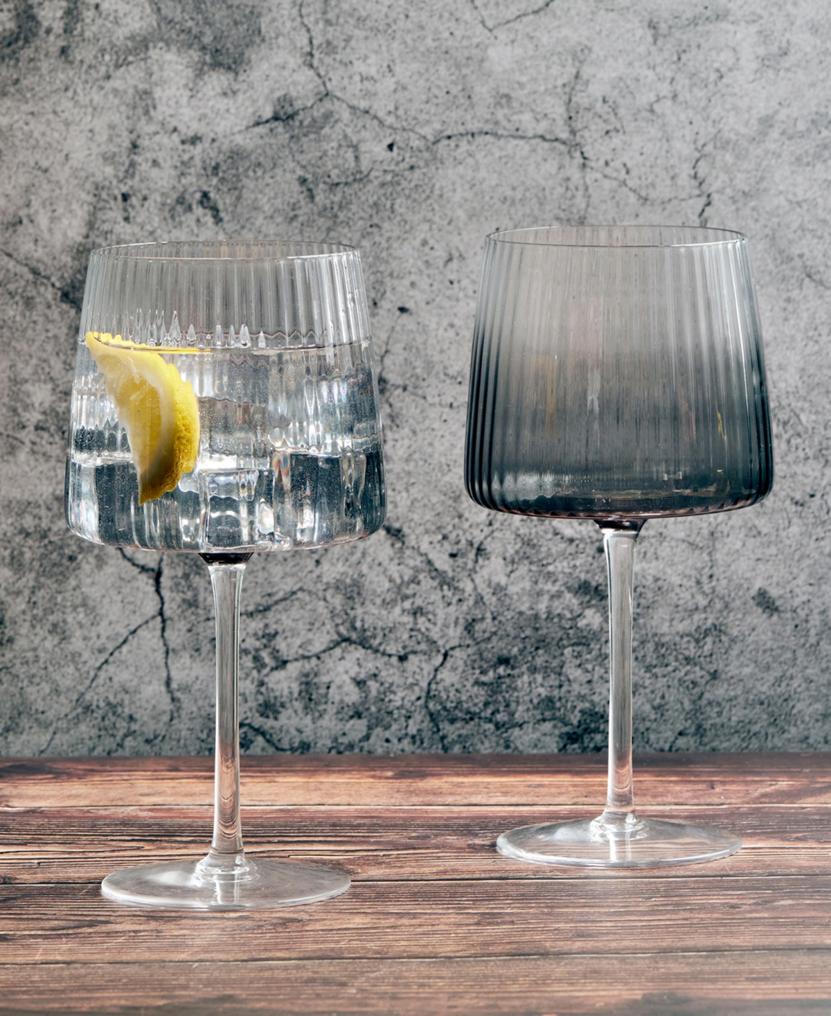 Anton Studio Designs Empire Gin Glasses Smoke, Set Of 2 In Smoke