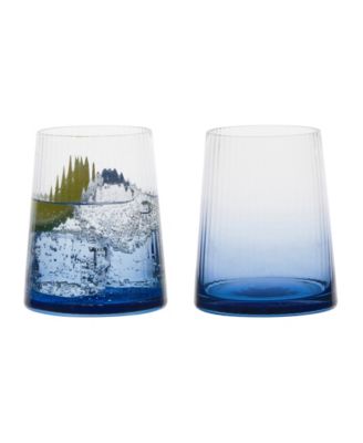 Empire Blue Double Old Fashioned Tumblers, Set of 2