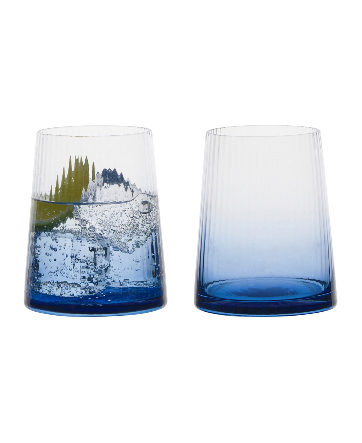 Anton Studio Designs Empire Blue Double Old Fashioned Tumblers, Set Of 2 In Blue