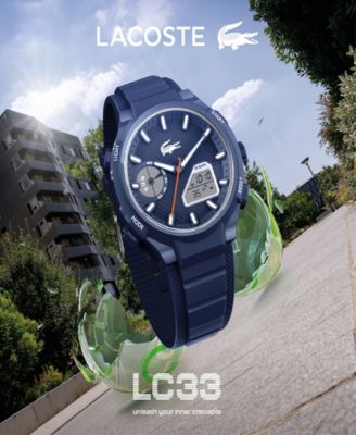 Men's LC33 Blue Silicone Strap Watch 45mm