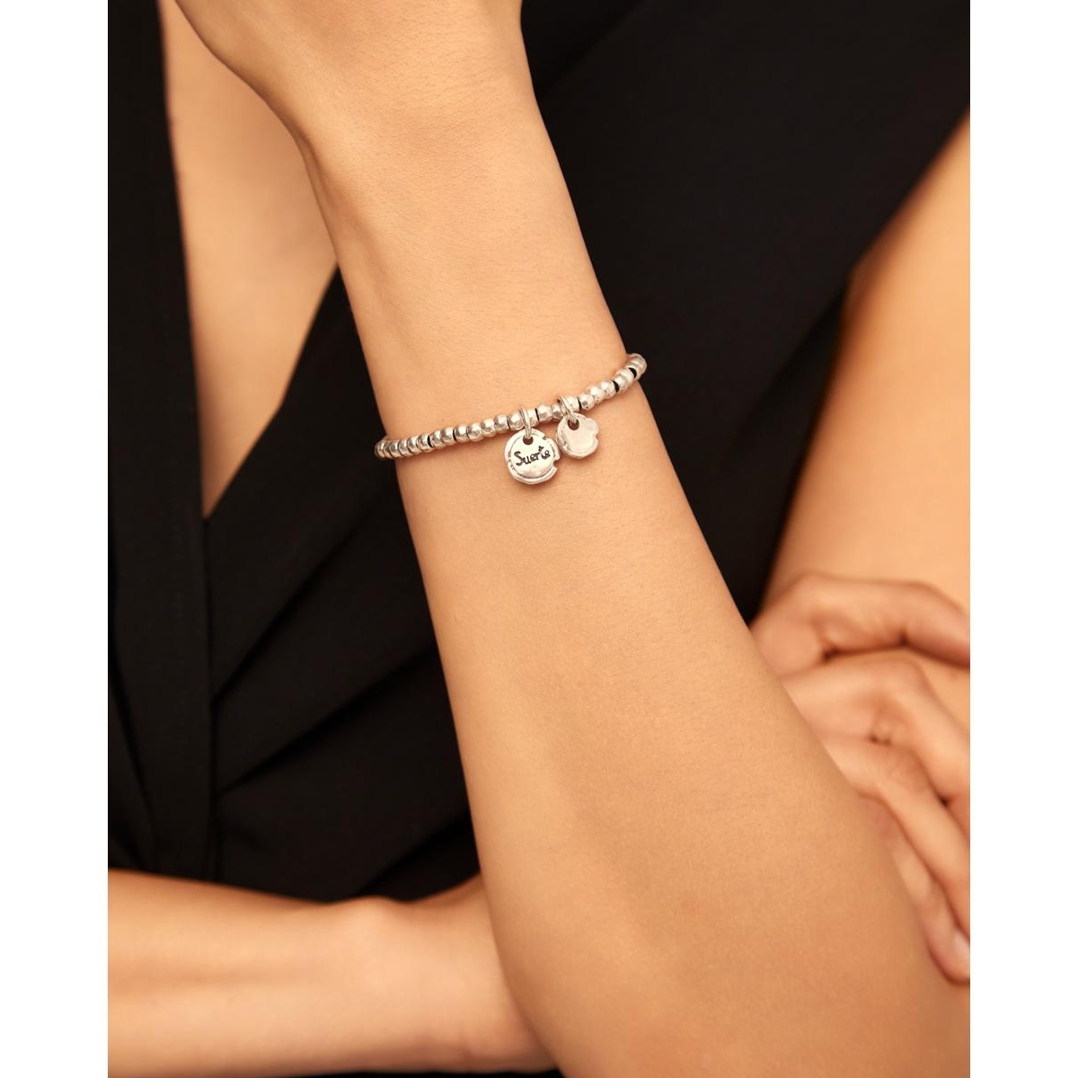 Unode50 Sterling Silver Rounded Bead Bracelet In Silver