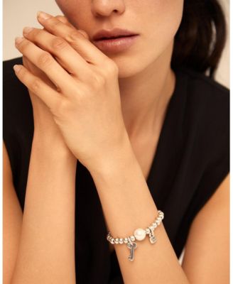 Sterling Silver Center Cultivated Pearl Metal Bracelet