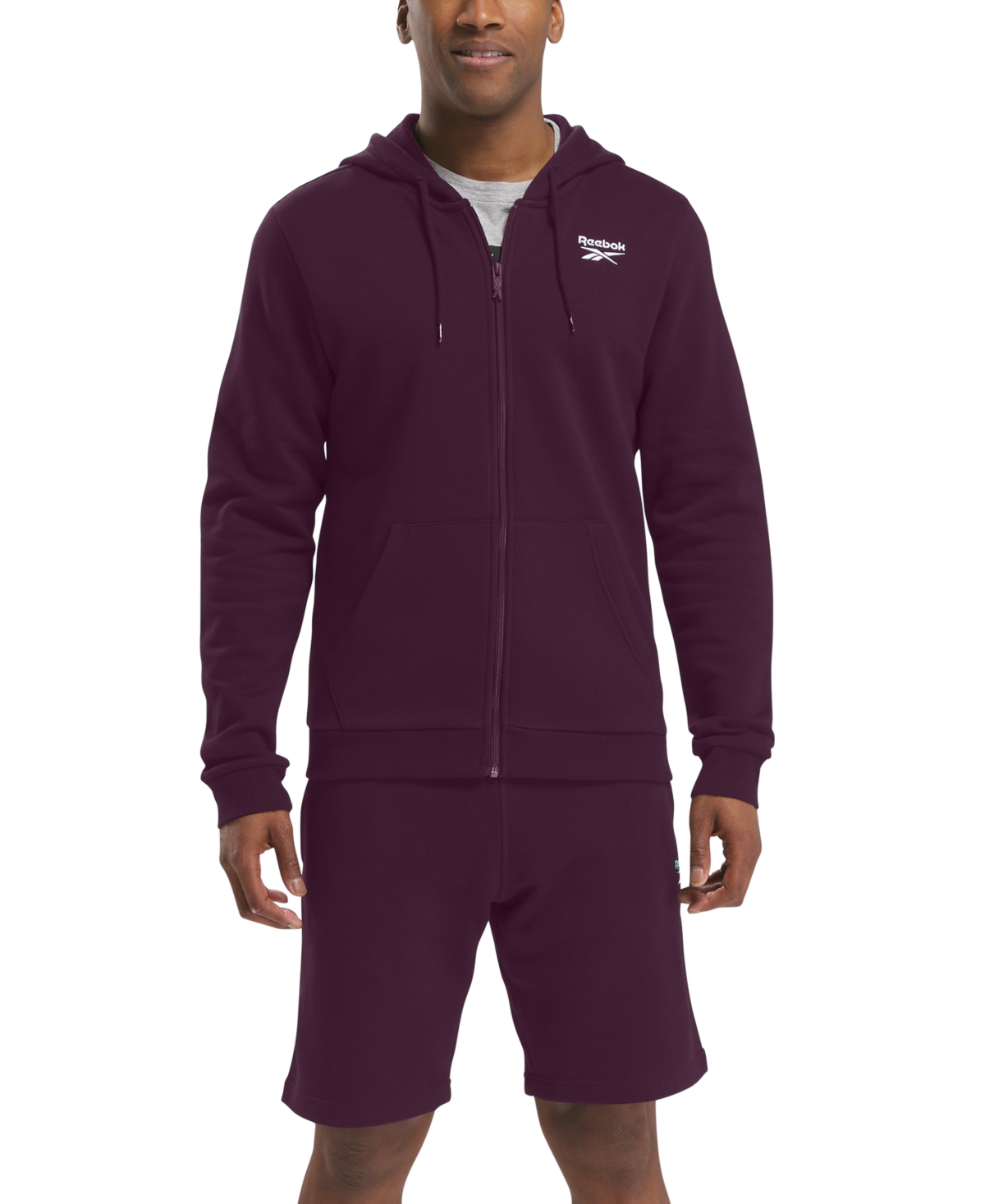 Men's Zip Front Long Sleeve Hoodie - Green