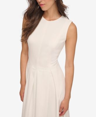 Women's Sleeveless Pleated Midi A-Line Dress