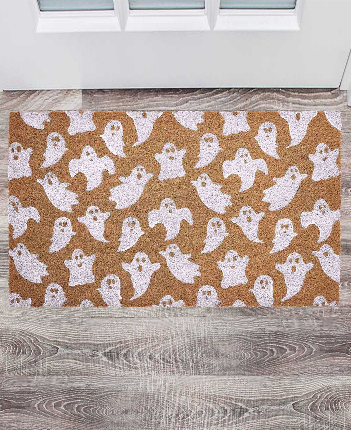 Vcny Home Flying Ghost Halloween Coir Outdoor Doormat, 18" X 30" In Brown