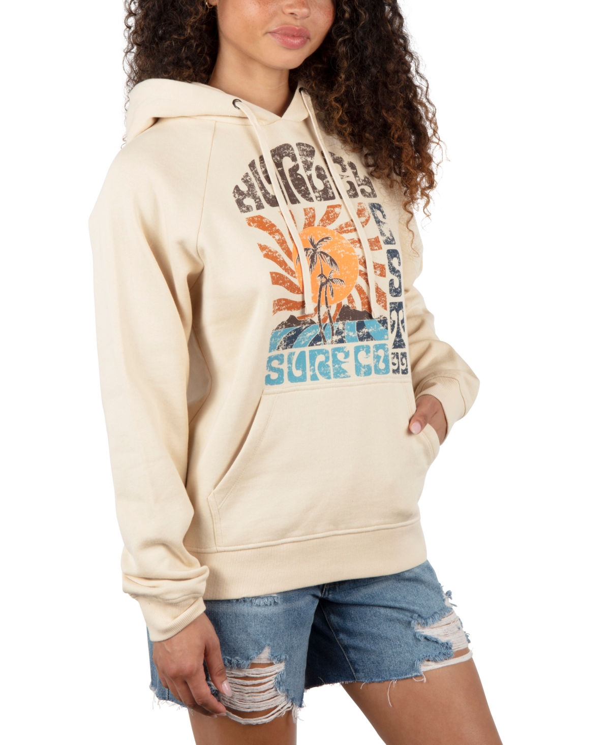 HURLEY JUNIORS' GRAPHIC LONG-SLEEVE HOODIE 