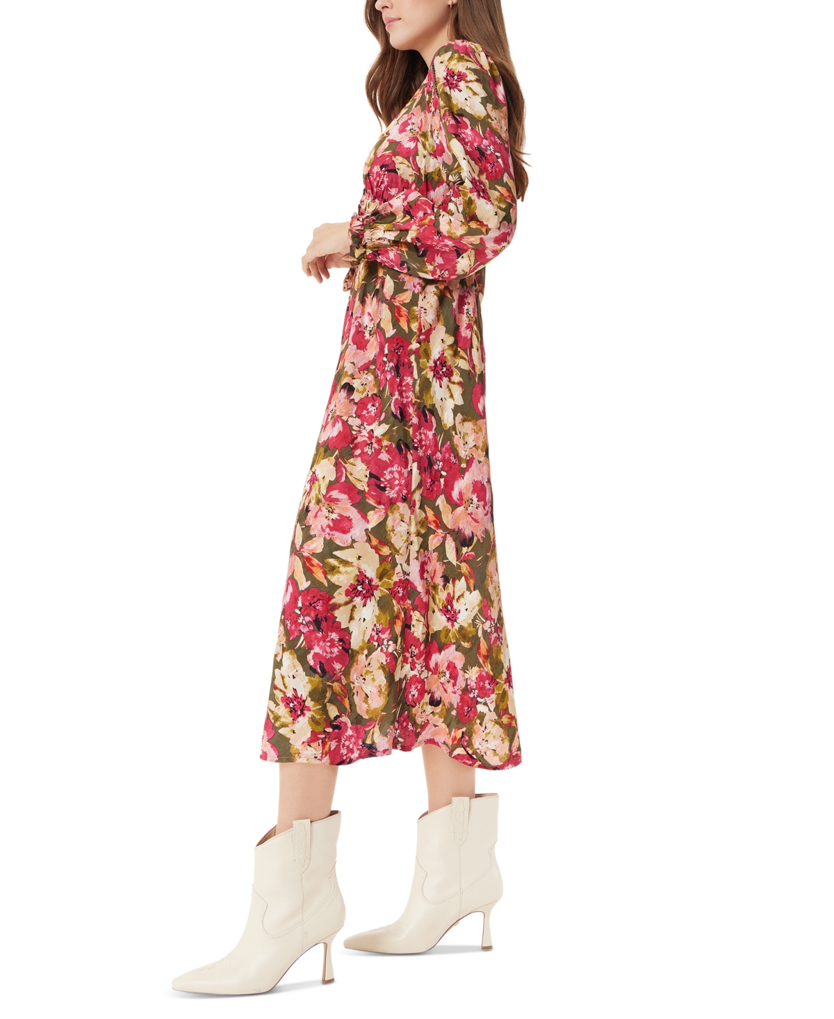 Sam Edelman Women's Illora Floral-Print Ruffled Midi Dress - Cypress-winter Wonderbloom