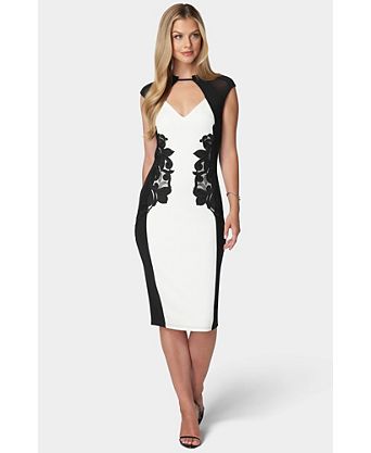 ladies black and white dress Women's Cotton Flared shoulder formal dresses with sequins Black White Colorblock Gown -