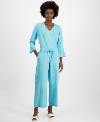 Nautica Jeans - Women's Wide-Leg Drawstring Cargo Pants
