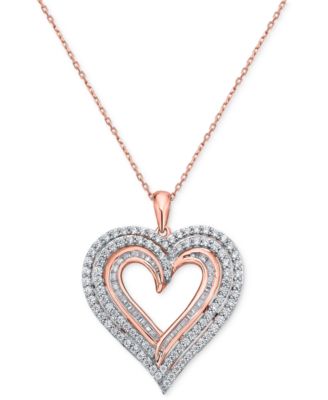 Macy's heart necklace gold discount