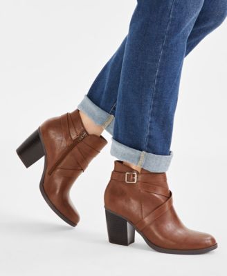 Women's Zetaa Strappy Belt-Heel Booties