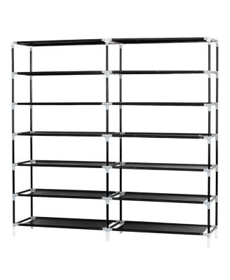 7-Tier Portable Shoe Rack with Fabric Cover for Organized Shoe Storage and Closet Organization