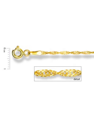 20" Singapore Chain Necklace (1-1/2mm) in 14k Gold