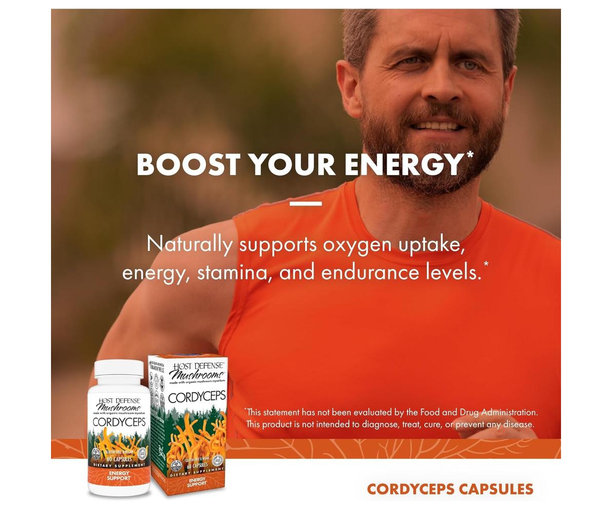 Host Defense Cordyceps Capsules - Immune & Energy Support Supplement