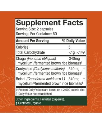 Breathe Capsules - Immune & Respiratory Support Mushroom Supplement - Herbal Lung Health Supplement with Chaga, Reishi & Cordyceps