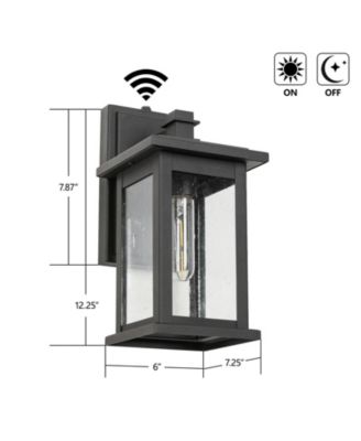 1-Light Not Motion Sensing Dusk to Dawn Outdoor Hardwired Wall Lantern Sconce with No Bulbs Included