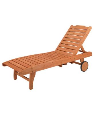 Outdoor Garden Fir Wooden Bed with Wheels and Drawers