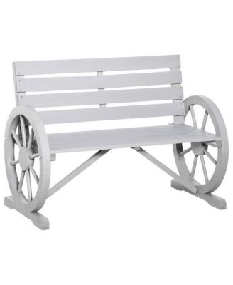 Sturdy Fir Wood Garden Chair – Light Grey with Wheel Design, 550 lbs. Capacity