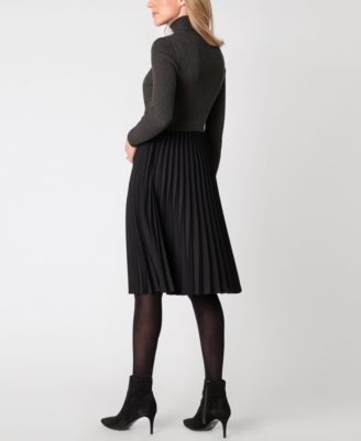 Seraphine Women's Charcoal Pleated Maternity & Nursing Dress - Macy's