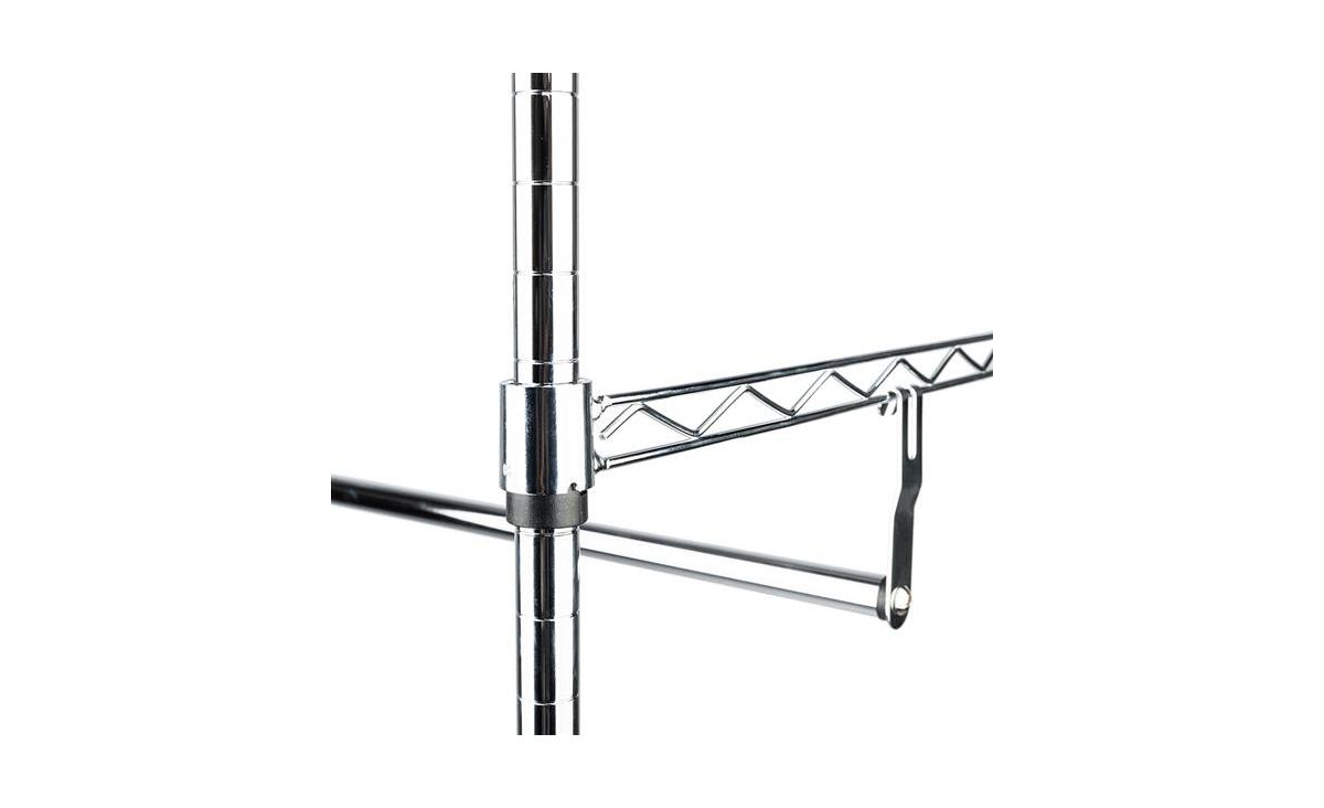 Slickblue Heavy-Duty Chrome Closet Organizer Garment Rack with Clothes Hanger and Home Shelf for Storage