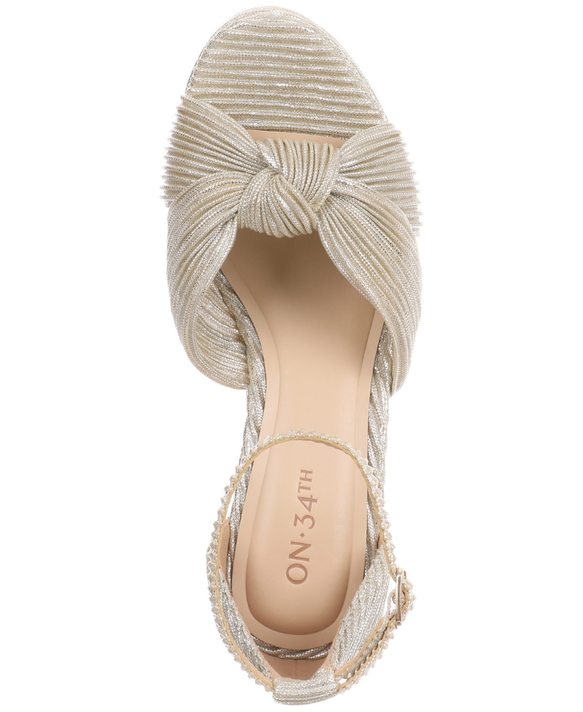 On 34th Sabinaa Platform Sandals, Created For Macy's In Gold Fabric