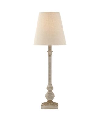 Loreno Traditional Buffet Table Lamps 24" High Set of 2 Whitewashed Oatmeal Linen Drum Shade for Bedroom Living Nightstand Family Room