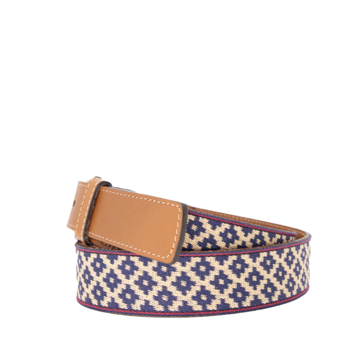 La Matera Men's Diplomatico Woven Belt Tan