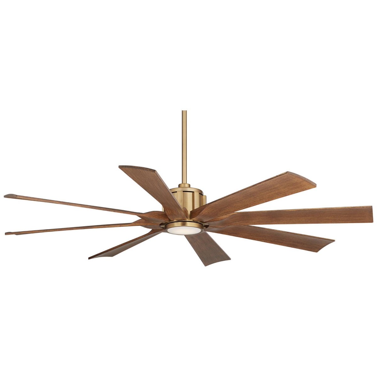 Possini Euro Design Defender Modern Indoor Outdoor Ceiling Fan 8 Blade Led Light Remote Control Soft Brass Finish MotorKoa Finish Blades Be