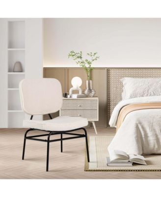 1 PCS Upholstered Accent Chair with Sponge Padding Adjustable Foot Pads & Metal Frame