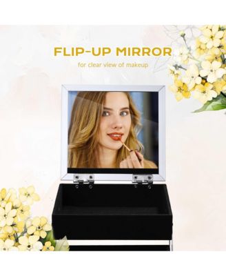 Makeup Train Case Cosmetic Organizer w/ Mirror Artist Grace ForgetMeNot