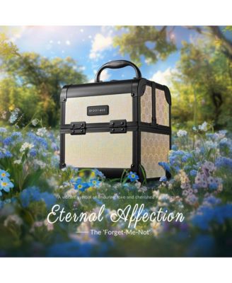 Makeup Train Case Cosmetic Organizer w/ Mirror Artist Grace ForgetMeNot