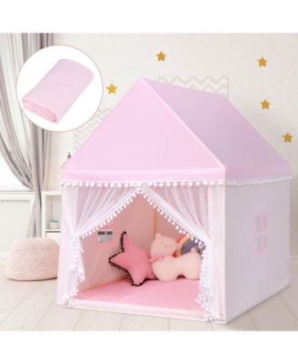 Kids Play Tent Large Playhouse Children Play Castle Fairy Tent Gift with Mat