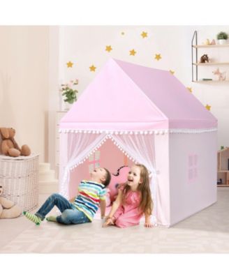 Kids Play Tent Large Playhouse Children Play Castle Fairy Tent Gift with Mat