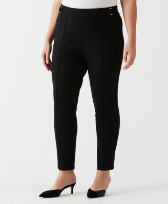 Plus Size Slim Leg Ankle Pant with Hardware