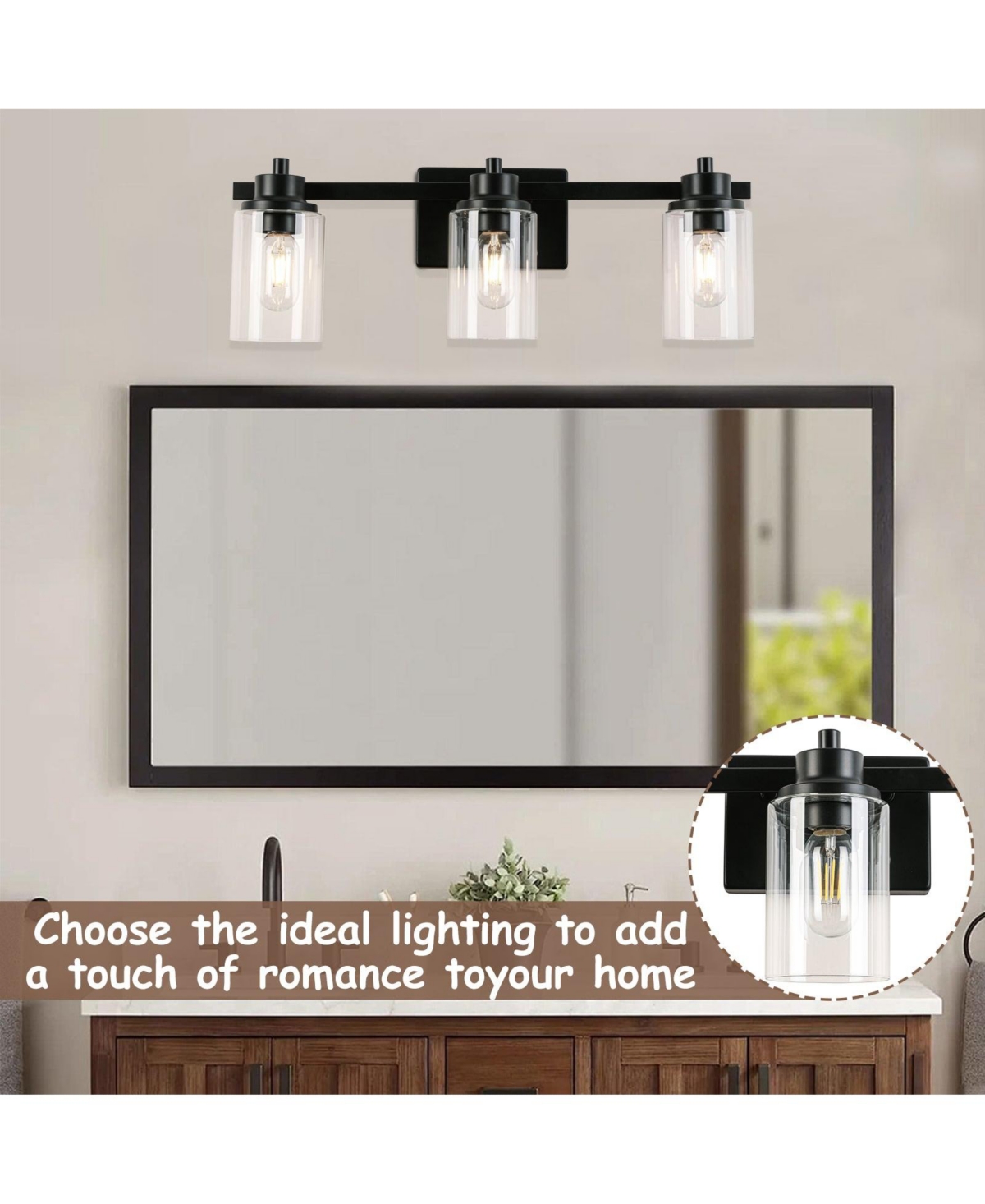 Flynama Vanity light 4.33-in 3-Light Matte Bronze Industrial Vanity Light