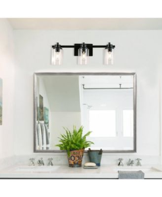 Vanity light 4.33-in 3-Light Matte Bronze Industrial Vanity Light