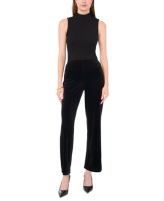 Women's Velvet Straight-Leg Pull-On Pants