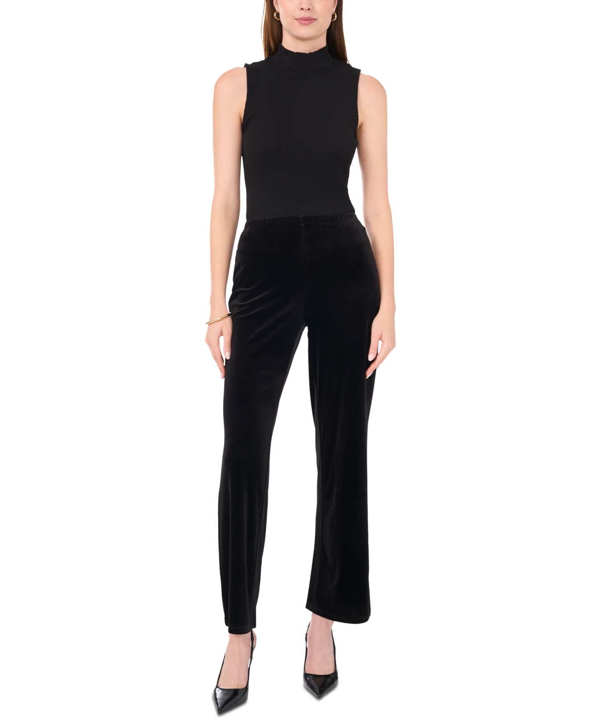 Sam & Jess Women's Velvet Straight-Leg Pull-On Pants