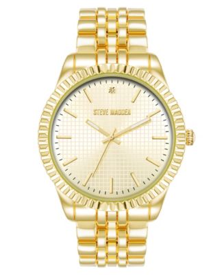 Steve Madden Men's Coin Edge Gold-Tone Alloy Metal Watch