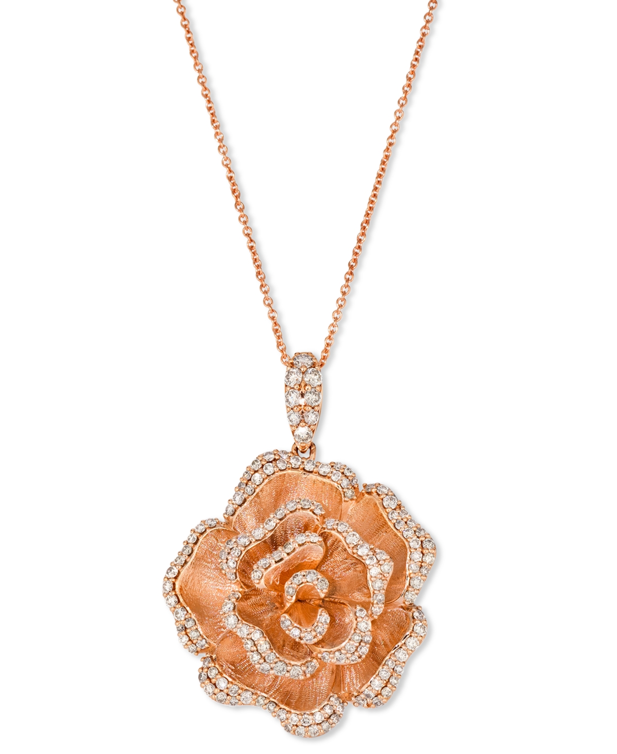 Le Vian Nude Diamond Rose Adjustable 20" Pendant Necklace (1 Ct. T.w.) In 14k Rose Gold In Yellow Gold