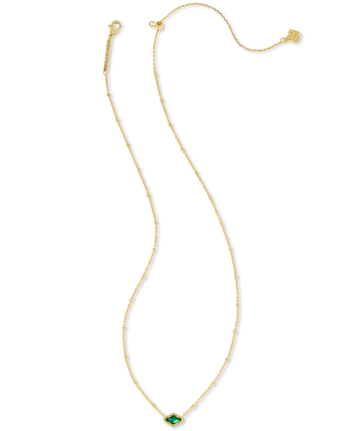 Kendra Scott 14k Gold-plated Mother-of-pearl 19" Adjustable Mini Pendant Necklace, 14"-18" In Gold Green