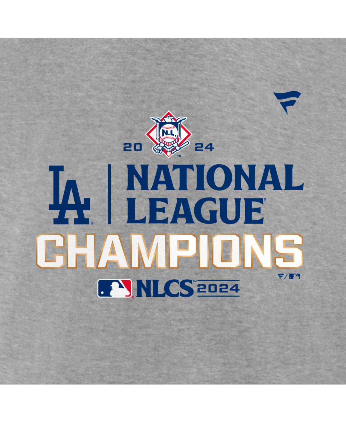 Fanatics Men'sLos Angeles Dodgers 2024 National League Champions Locker Room T-Shirt - Heather Gray