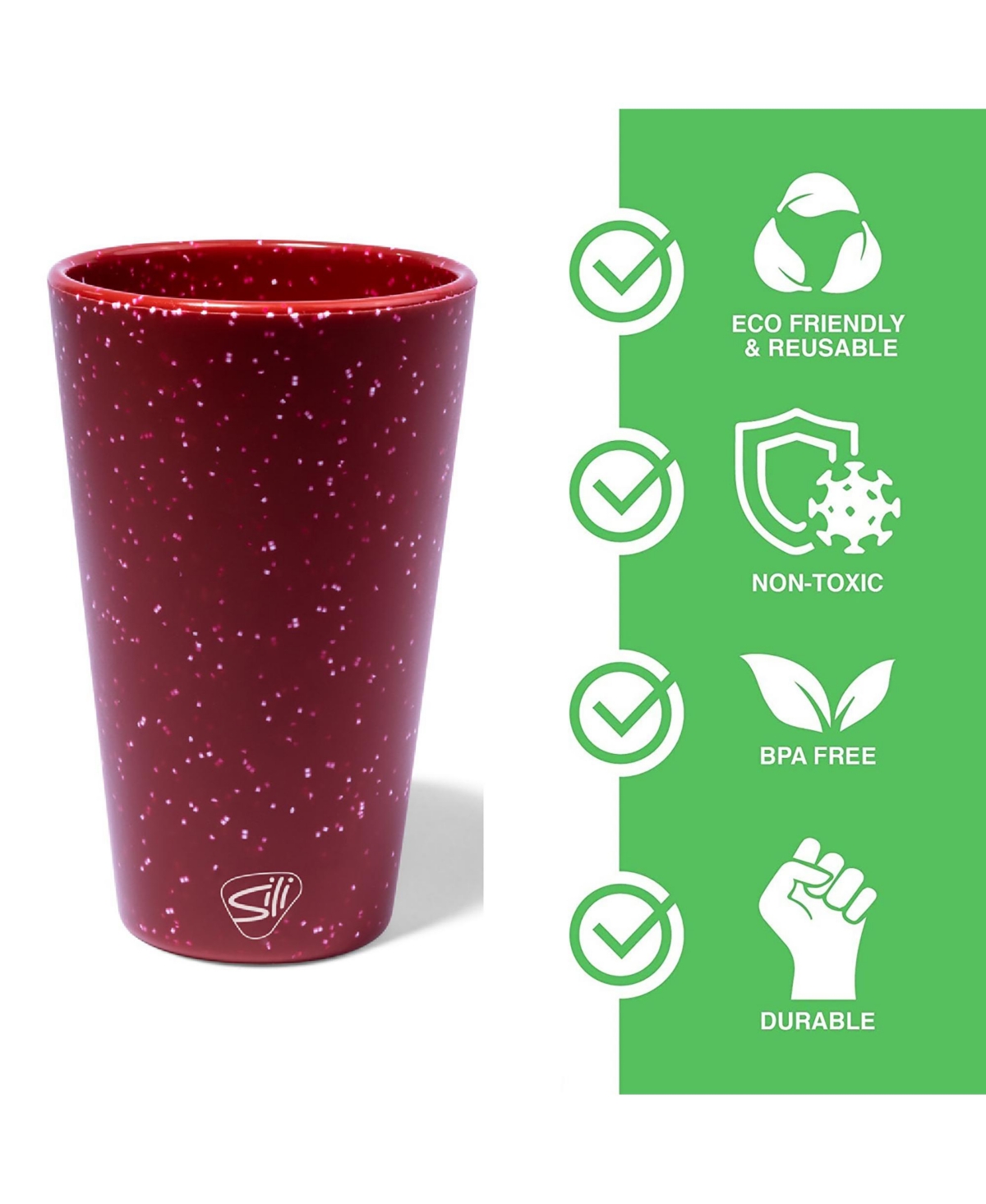 Silipint Pint Glasses: 2 pk -- Speckled red